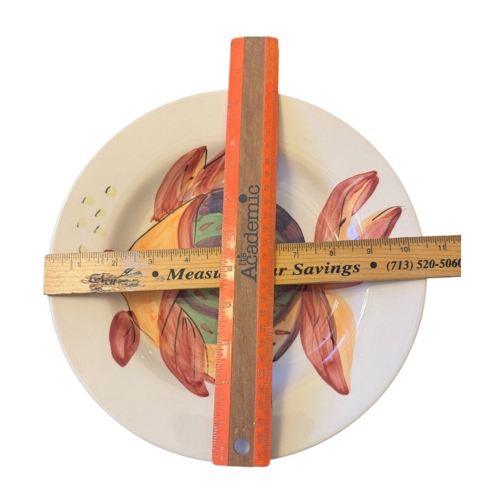 Set Of 4 Tabletops Gallery Pescada Hand-Painted Ceramic Fish Design Dinner Plate - Picture 6 of 6